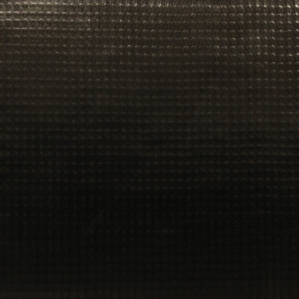 Picture of a sample of a black 12 oz PVC-Coated Polyester Fabric 9×9