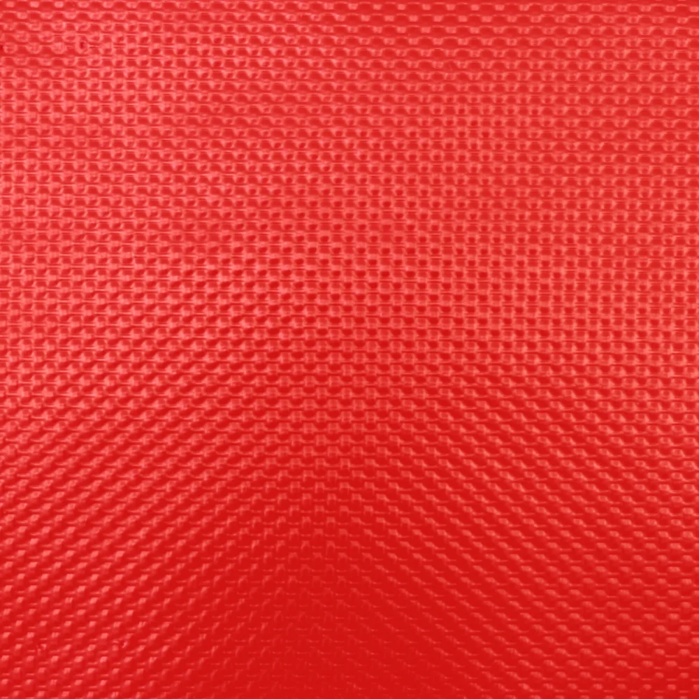Picture of a sample of a red 18 oz PVC-Coated Polyester Fabric 14×14