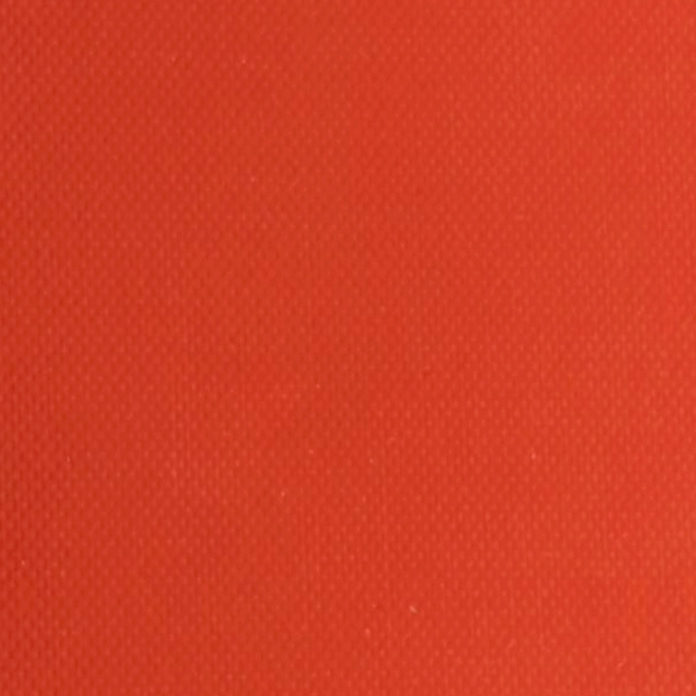 Picture of a sample of an orange 8 oz PVC-Coated Polyester Fabric 34×28