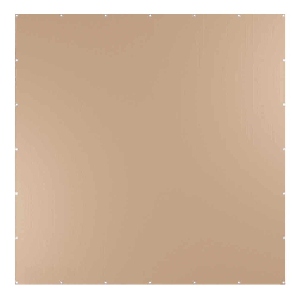 Picture of diagram of a beige 12x12 18 oz multipurpose tarp showing the product extended