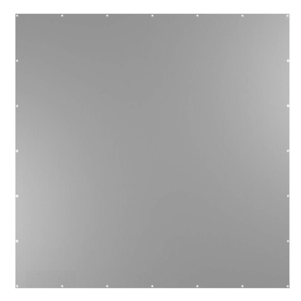 Picture of diagram of a silver 12x12 18 oz multipurpose tarp showing the product extended
