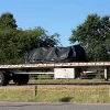 Picture of black steel tarp showing the use of 10oz PVC coated polyester fabric